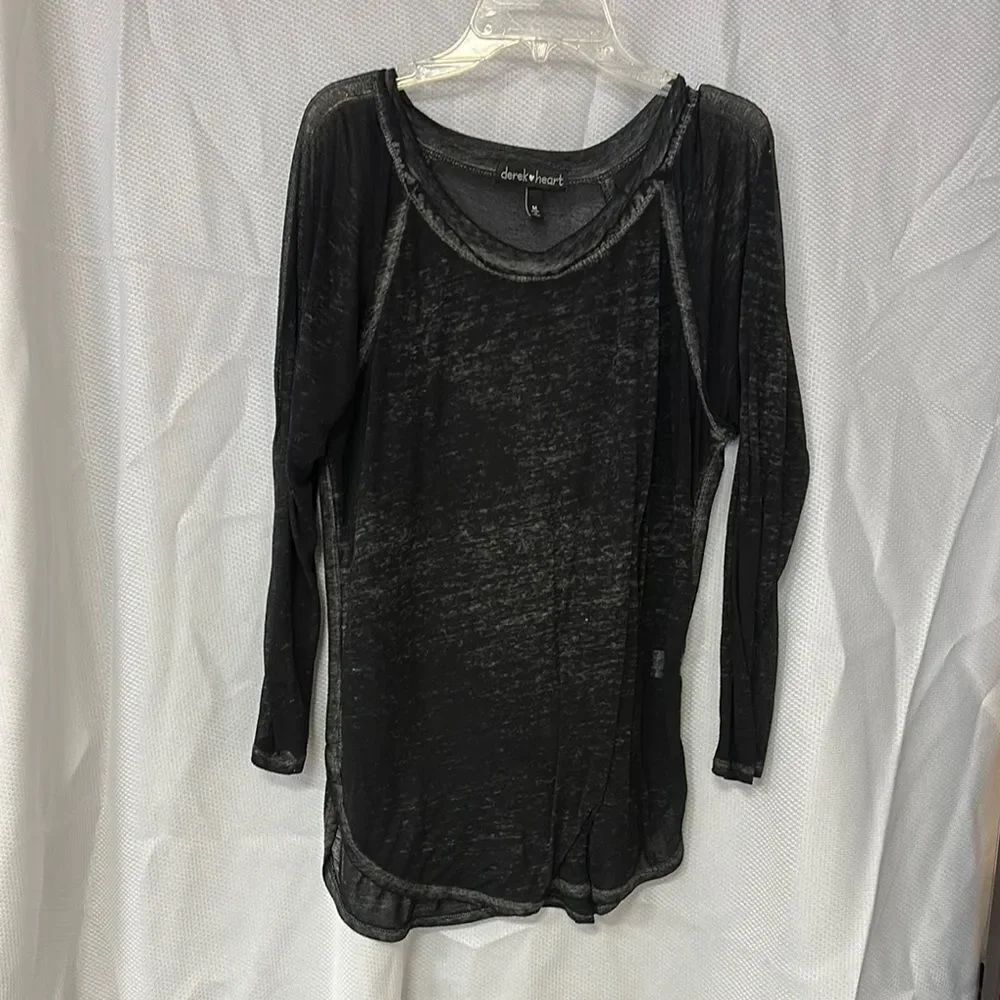 Derek Heart Black Blouse Long Sleeve Casual